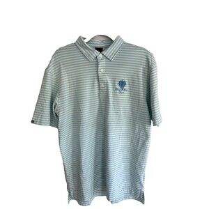Dunning Golf Trump National Doral Course Polo Shirt Mens Large Blue Striped